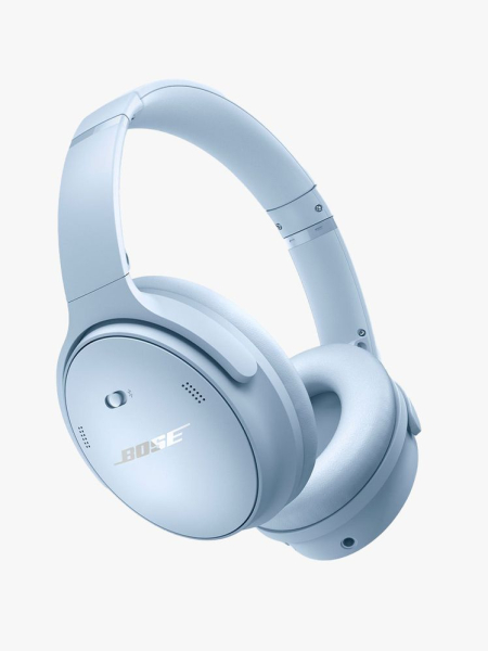 Bose Quietcomfort Headphones in blue on gray background