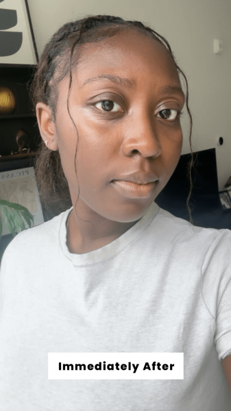 BlayTettey immediately after applying the E.L.F. Cosmetics Liquid Poreless Putty Primer