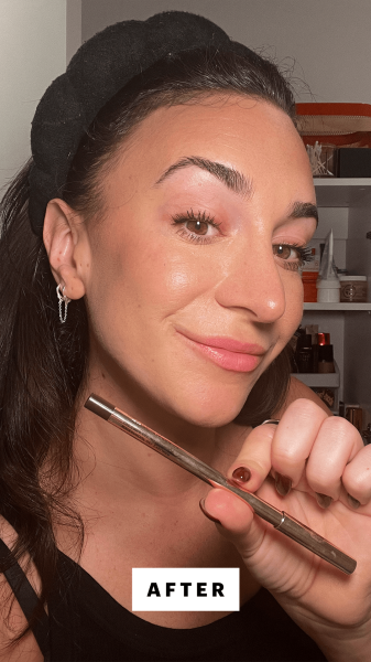 Wohlner after applying the Hourglass Voyeur Waterproof Gel Eyeliner