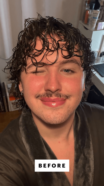 Horgan before applying the Fenty Hair The Homecurl CurlDefining Cream